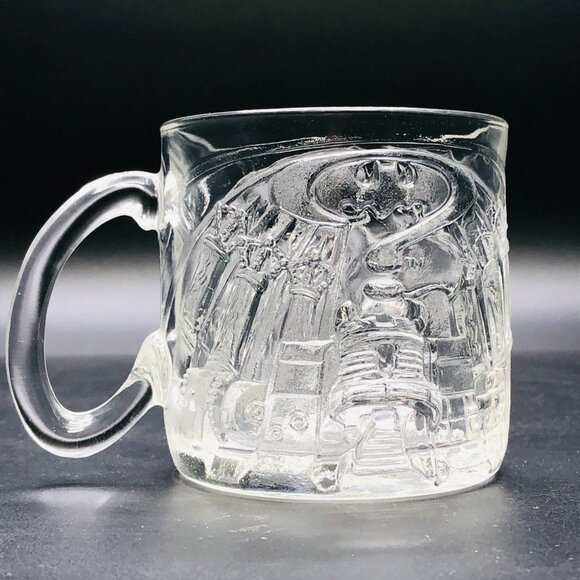 Vintage 1995 BATMAN FOREVER Movie The Riddler McDonalds 3D Glass Mug, DC Comics - Picture 5 of 10